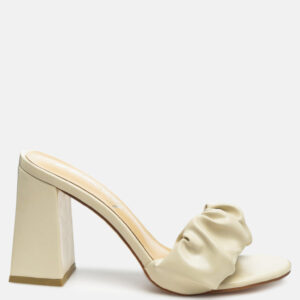 Noie Ruched Strap Block Heel Sandals